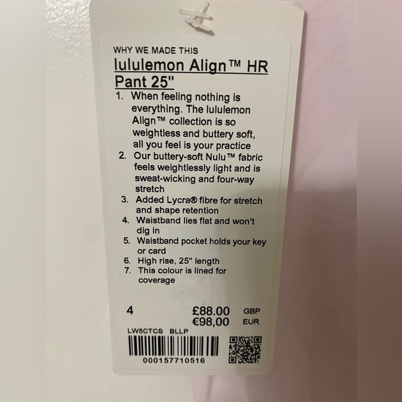 NWT lululemon BLISSFUL PINK align 25” leggings size US 4 - Picture 11 of 15